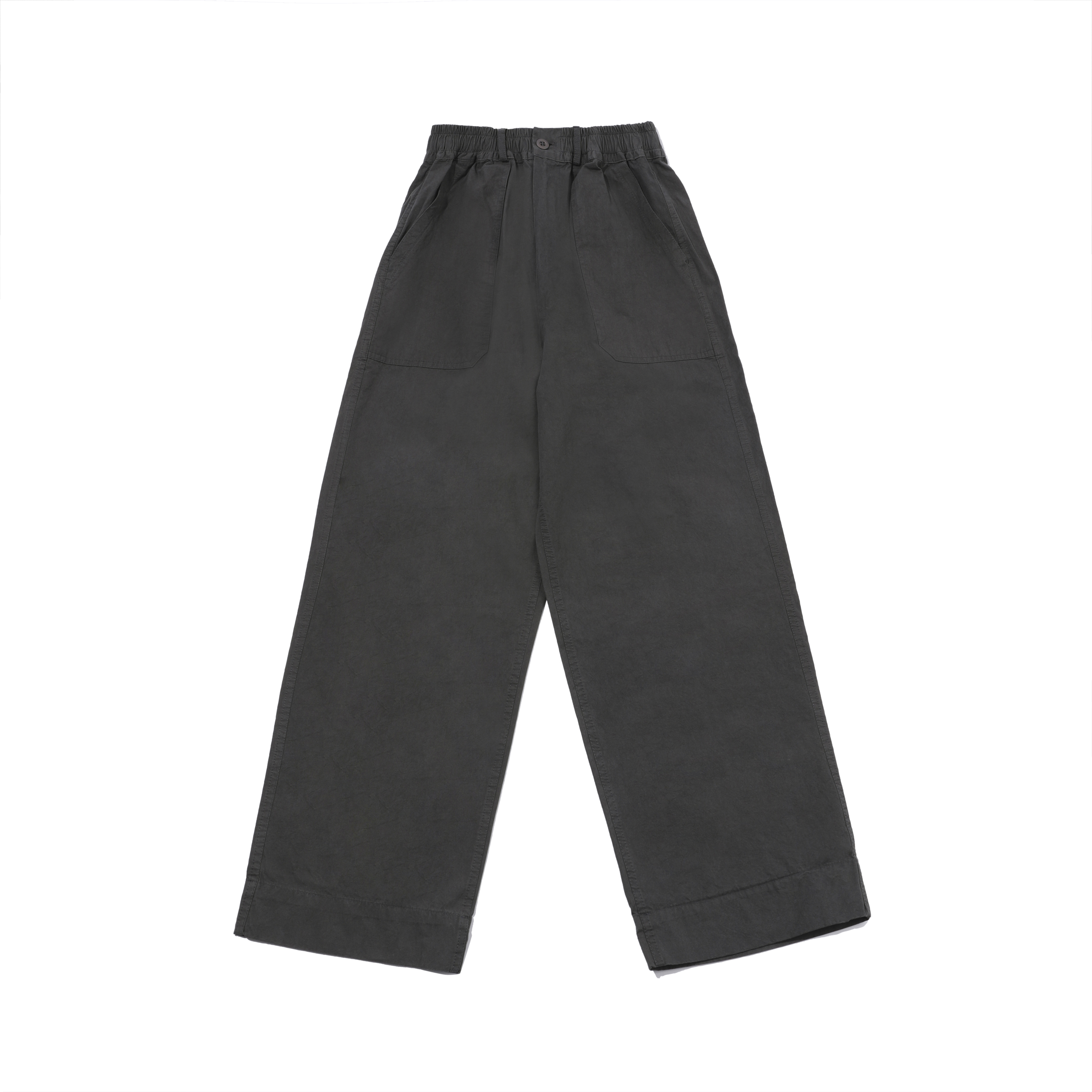 One tuck wide fatigue pants charcoal