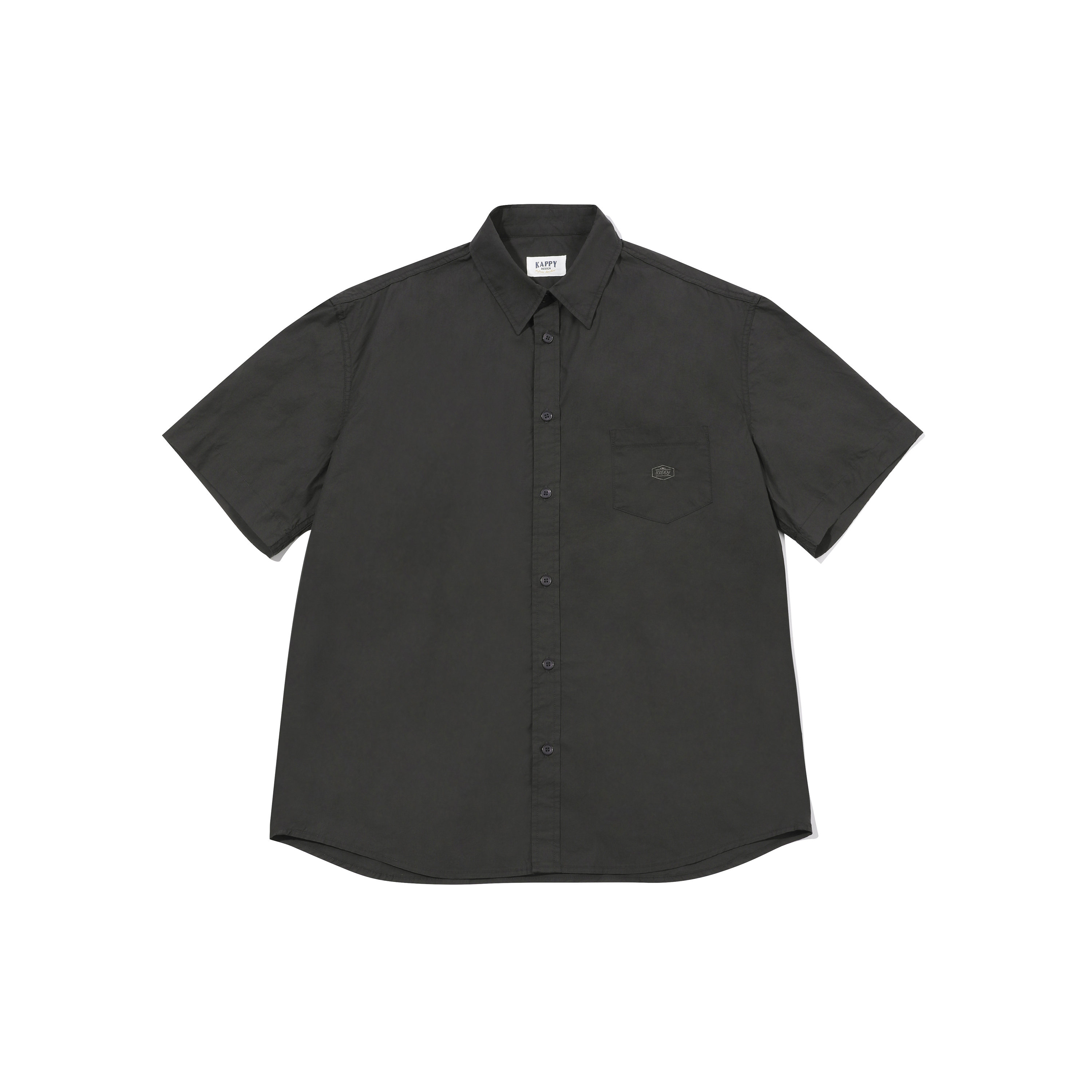 Relaxed cotton half shirt charcoal