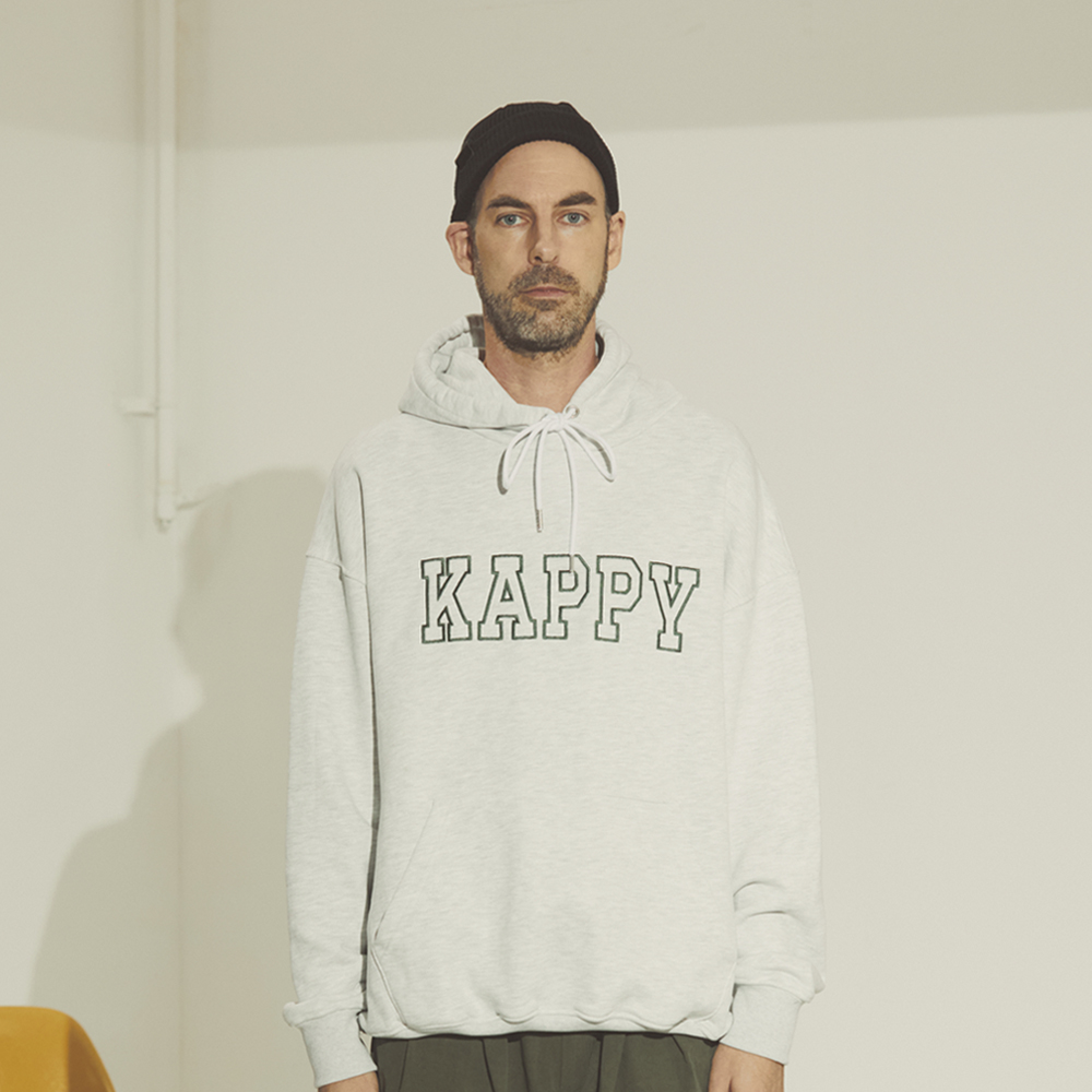 Kappy big logo hoodie melange white