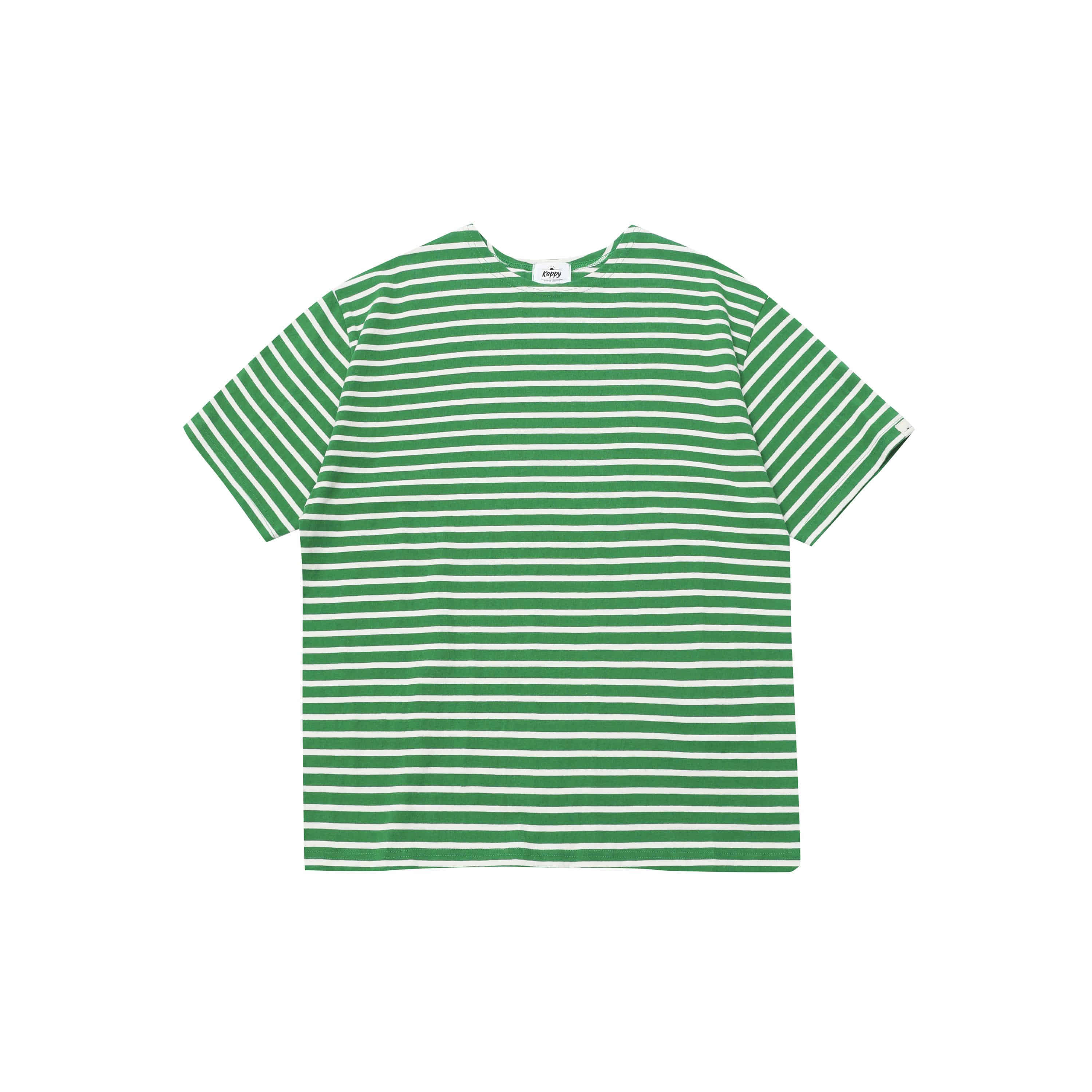 Classic stripe half t-shirt green